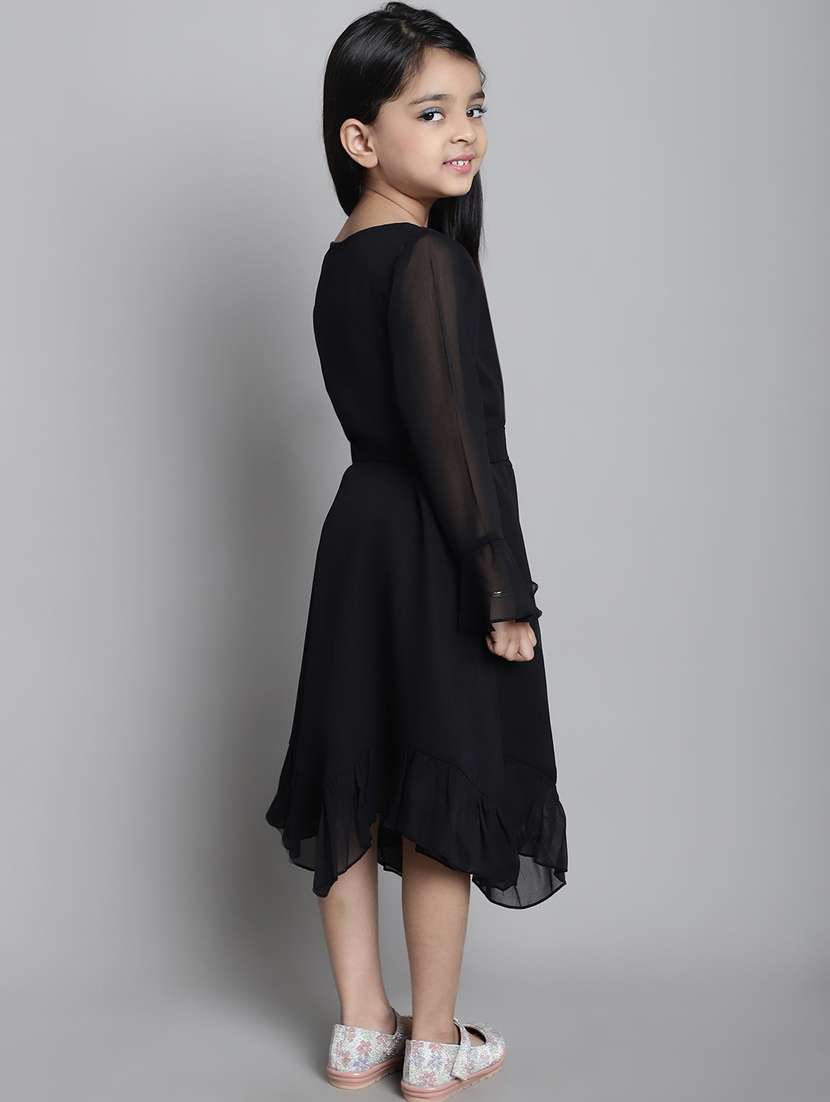 girls round neck long sleeves frock - 20393368 -  Standard Image - 3