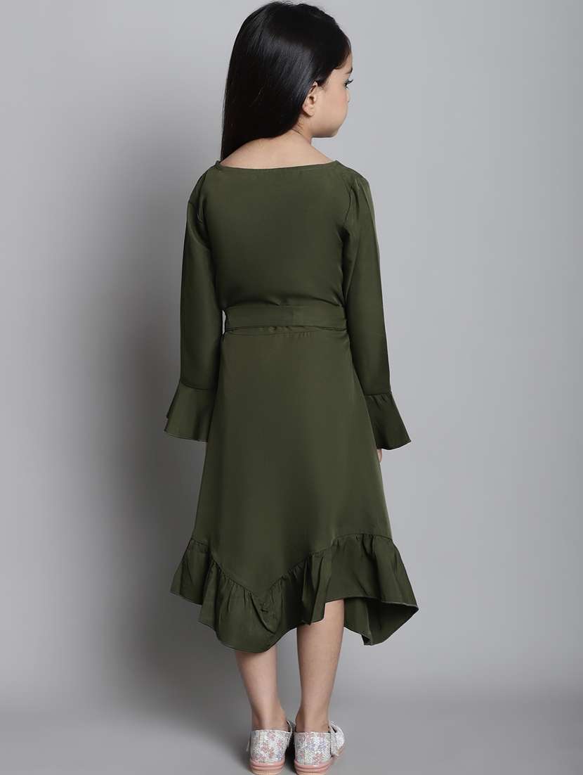 girls round neck long sleeves frock - 20393369 -  Standard Image - 3