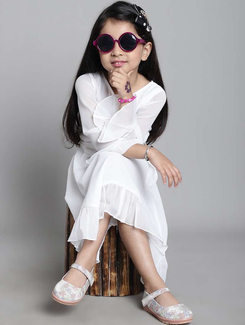 girls round neck long sleeves frock - 20393372 -  Standard Image - 3