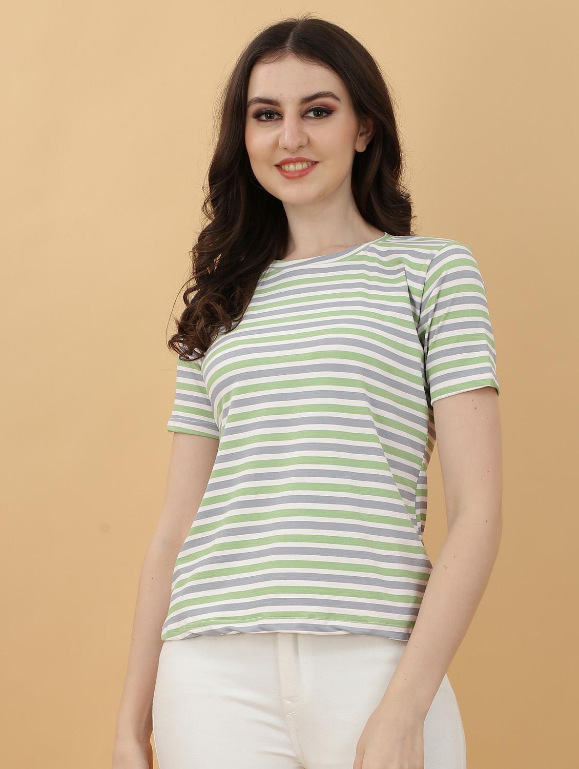 round neck striped t-shirt - 20393594 -  Zoom Image - 0