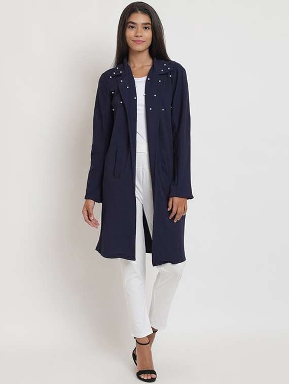 women blue polyester regular shrug - 20394267 - Standard Image - 3