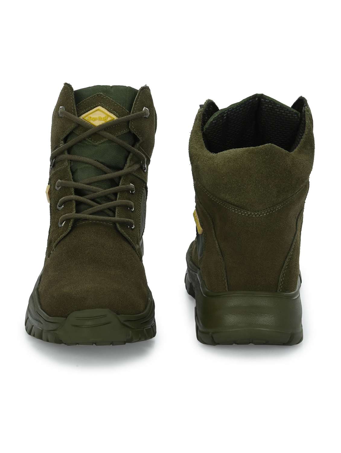 men solid olive green hiking boot - 20394692 - Standard Image - 3