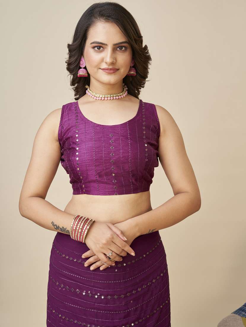 women's embroidered saree with blouse - 20394712 -  Standard Image - 3