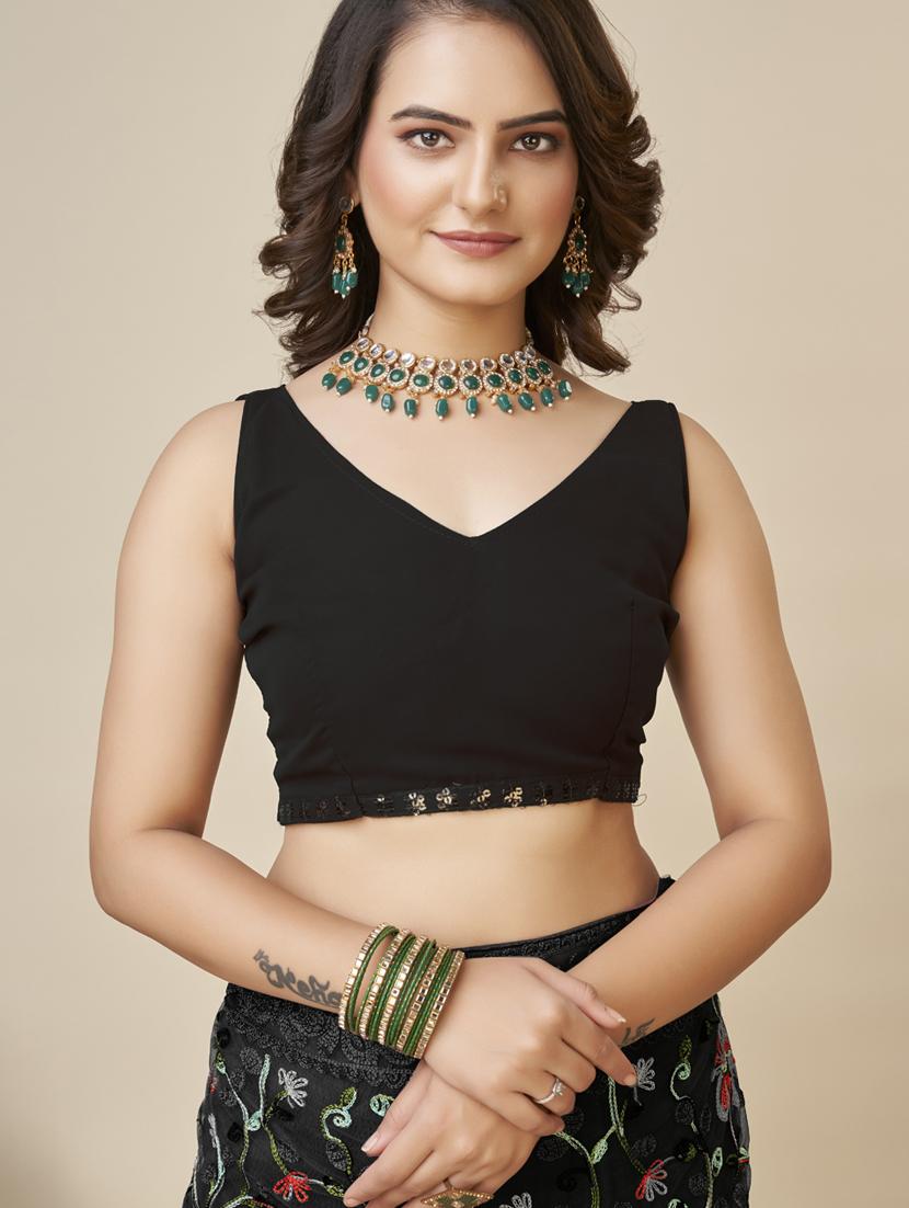 women's embroidered saree with blouse - 20394741 - Standard Image - 3