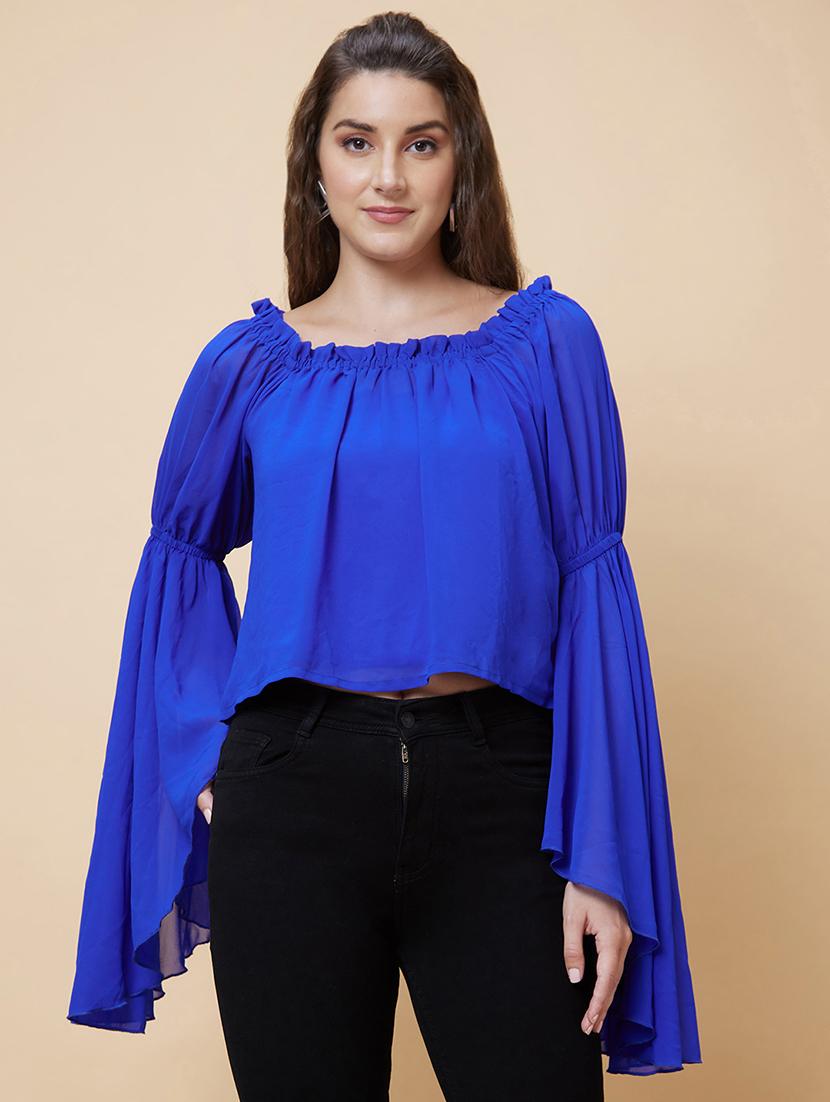 blue solid regular top - 20394972 - Zoom Image - 0