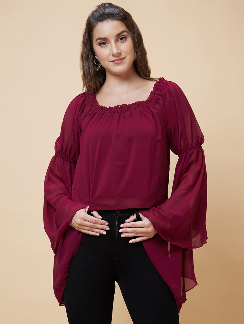 purple solid regular top - 20394973 -  Zoom Image - 0