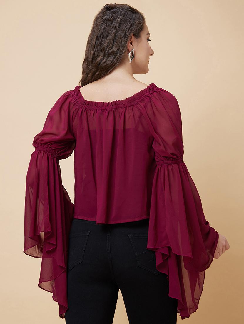 purple solid regular top - 20394973 - Standard Image - 3