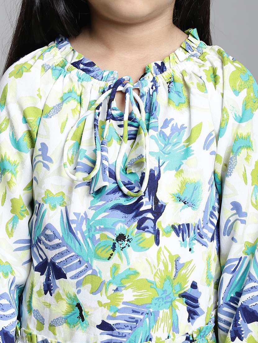 girls tie up neck long sleeves frock - 20395908 -  Standard Image - 5