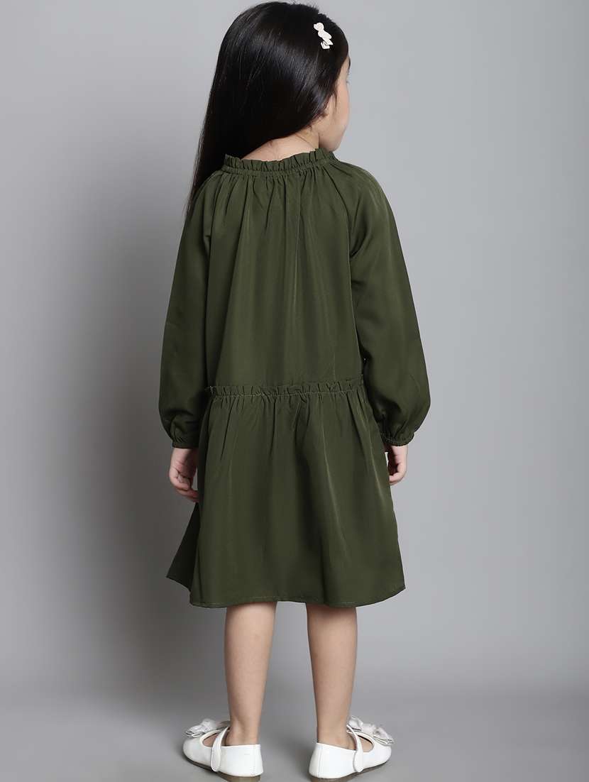 girls tie up neck puff sleeve frock - 20395912 -  Standard Image - 3