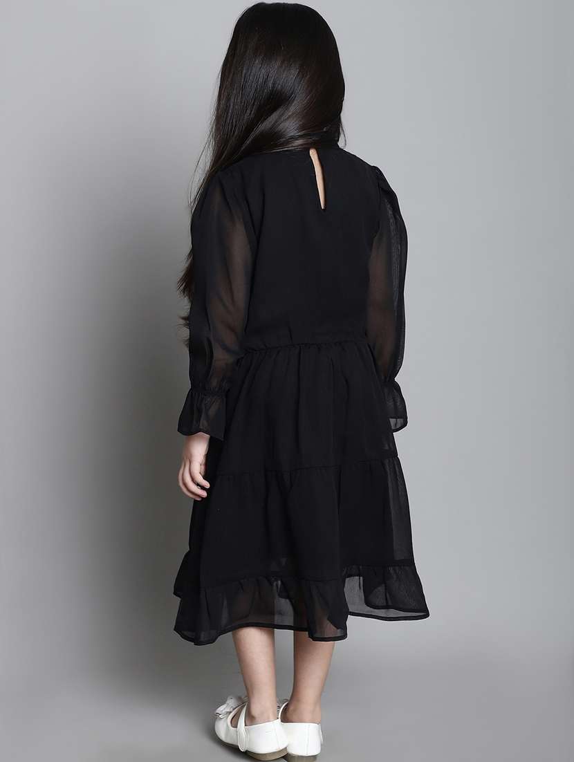 girls round neck long sleeves frock - 20395917 -  Standard Image - 3