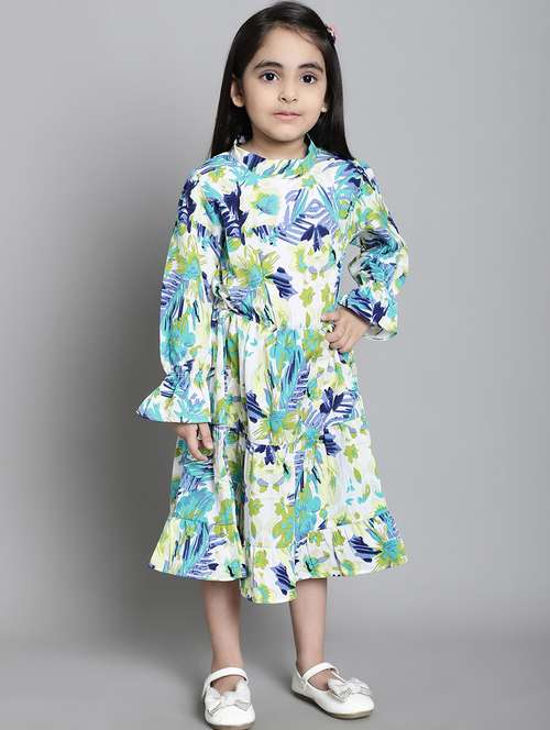 girls mock neck bell sleeve frock - 20395918 -  Standard Image - 0