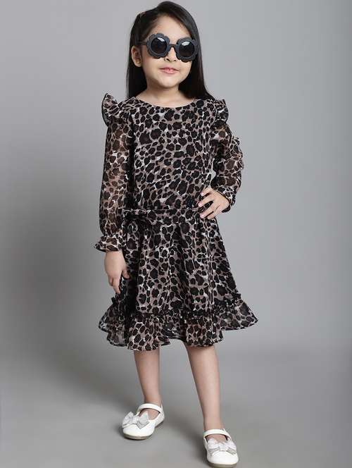 girls round neck long sleeves frock - 20396300 -  Standard Image - 0