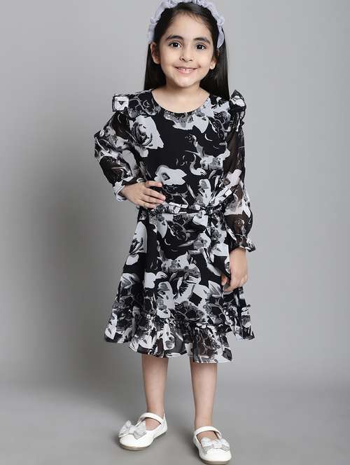 girls round neck long sleeves frock - 20396303 -  Standard Image - 0