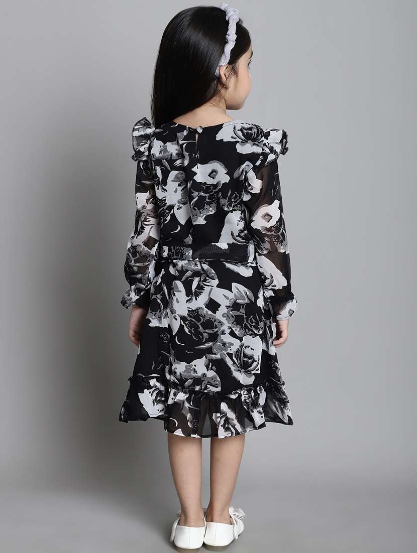 girls round neck long sleeves frock - 20396303 -  Standard Image - 3