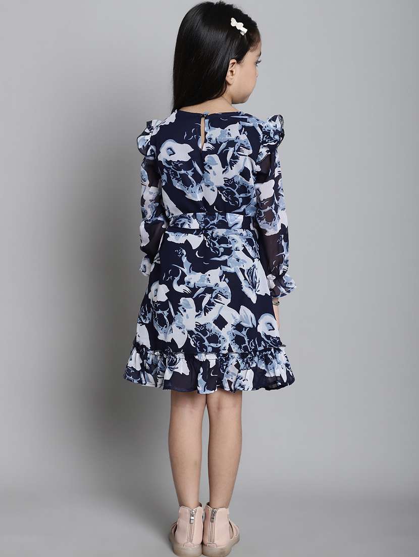 girls round neck bell sleeve frock - 20396304 -  Standard Image - 3