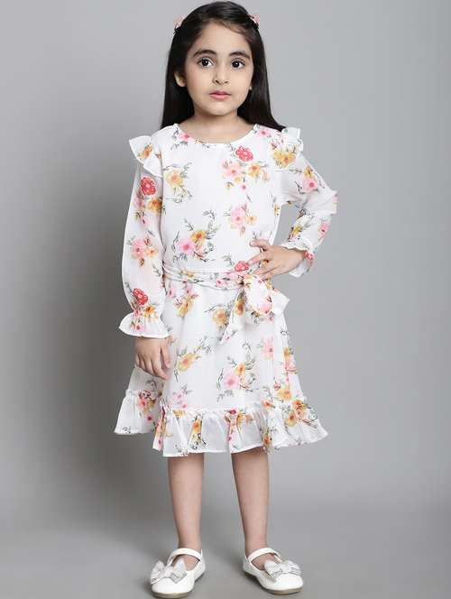 girls round neck long sleeves frock - 20396305 -  Standard Image - 0