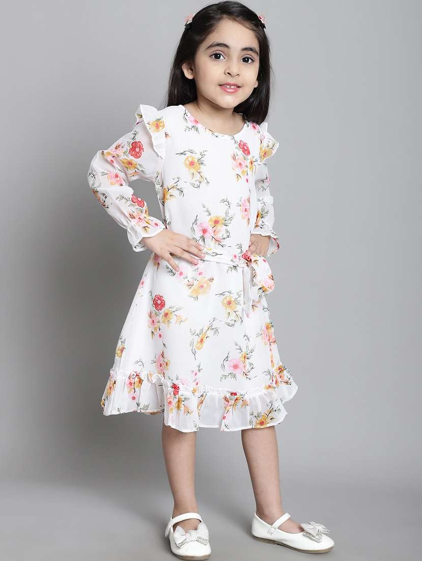 girls round neck long sleeves frock - 20396305 -  Standard Image - 3