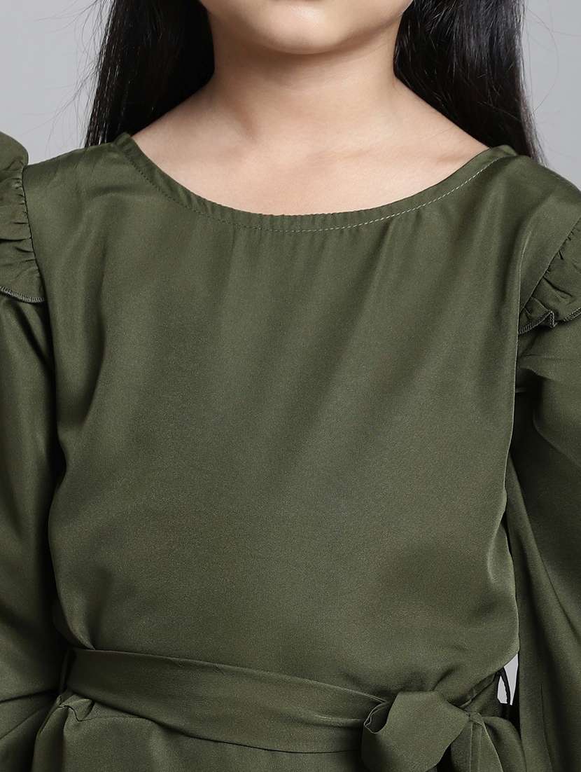 girls round neck three quarter sleeves frock - 20396306 -  Standard Image - 5