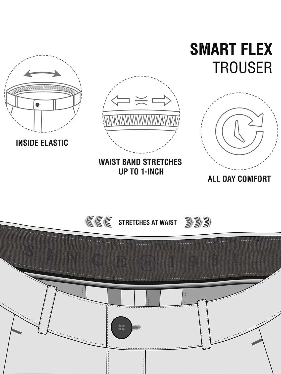 blue polyester flat front trousers formal - 20396442 -  Standard Image - 5