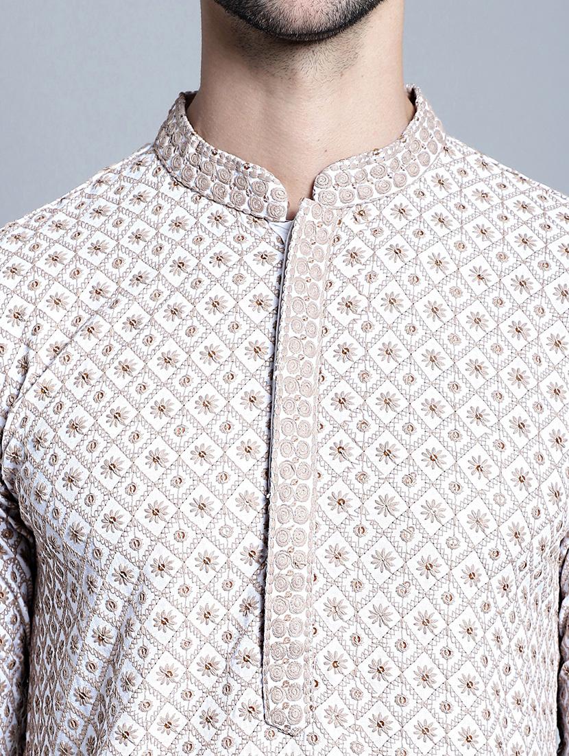 men embroidered long kurta - 20396593 - Standard Image - 5