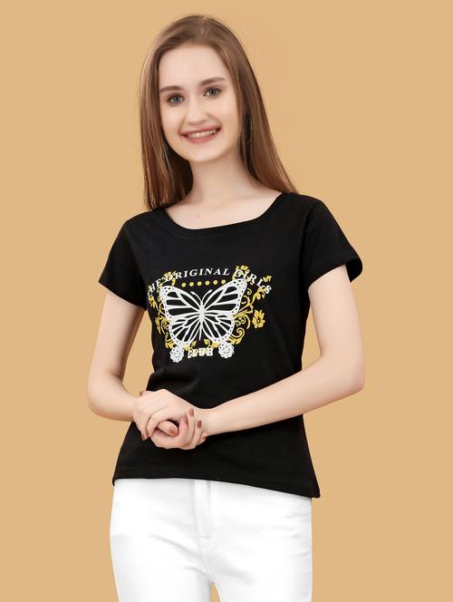 round neck printed t-shirt - 20396670 - Standard Image - 0
