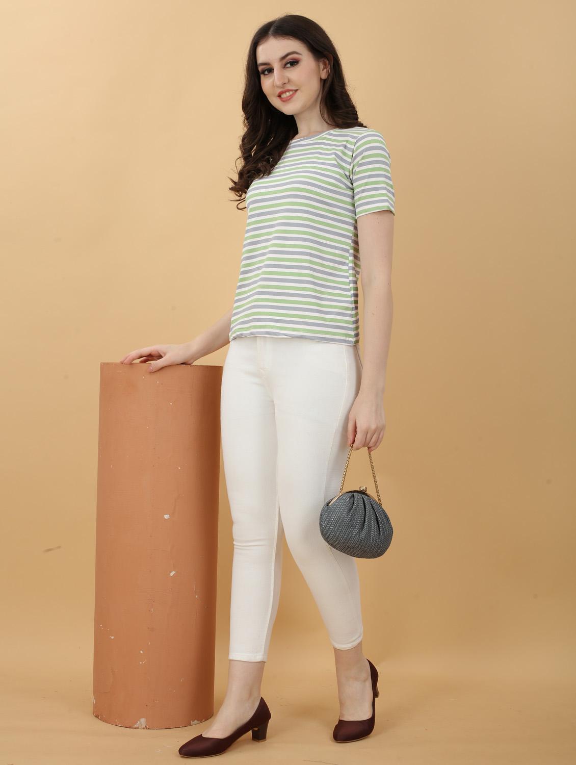 round neck striped t-shirt - 20396674 - Standard Image - 3