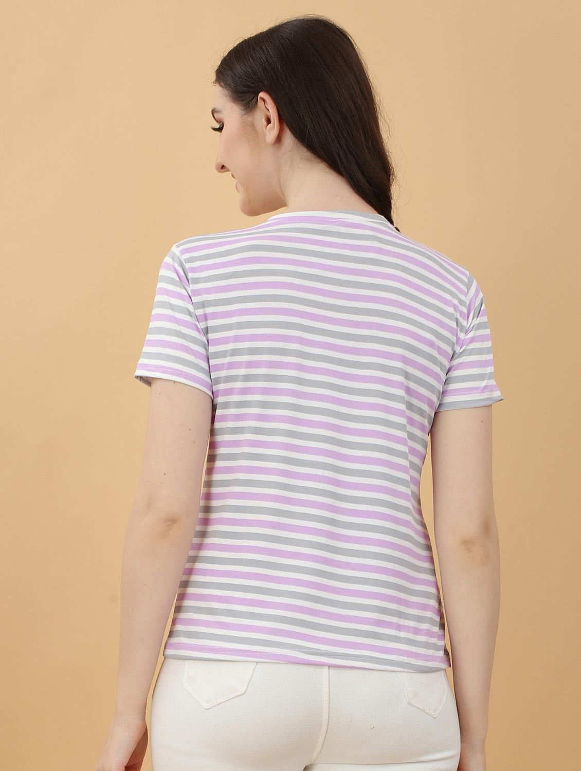 round neck striped t-shirt - 20396677 - Standard Image - 3