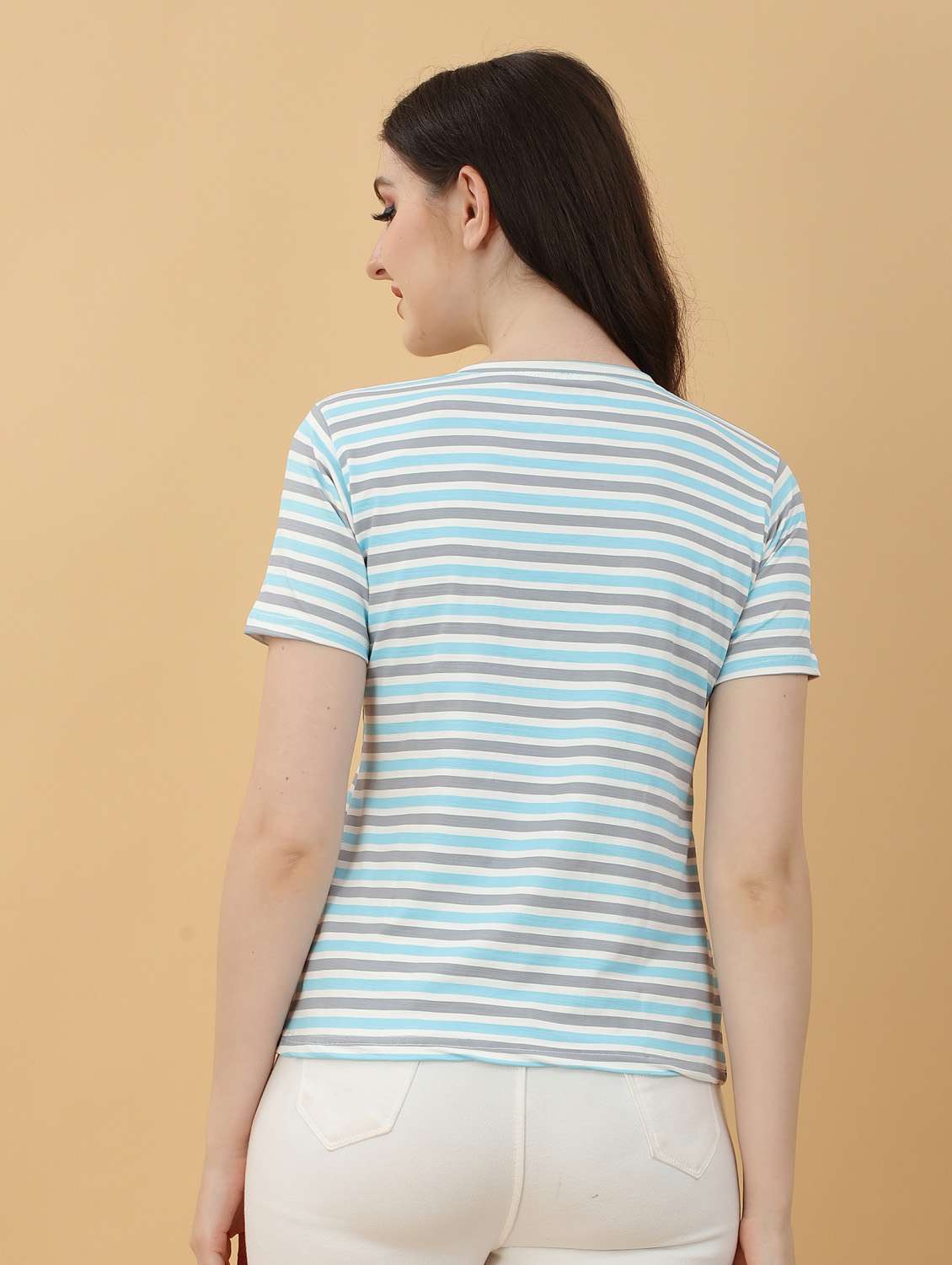 round neck striped t-shirt - 20396681 -  Standard Image - 3