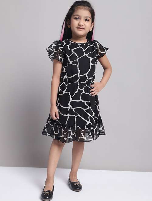 girls round neck cap sleeve frock - 20396804 -  Standard Image - 0