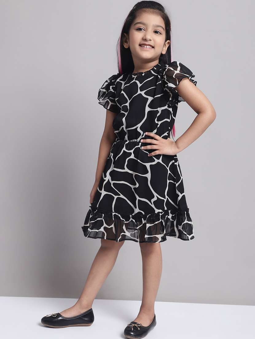 girls round neck cap sleeve frock - 20396804 -  Standard Image - 3