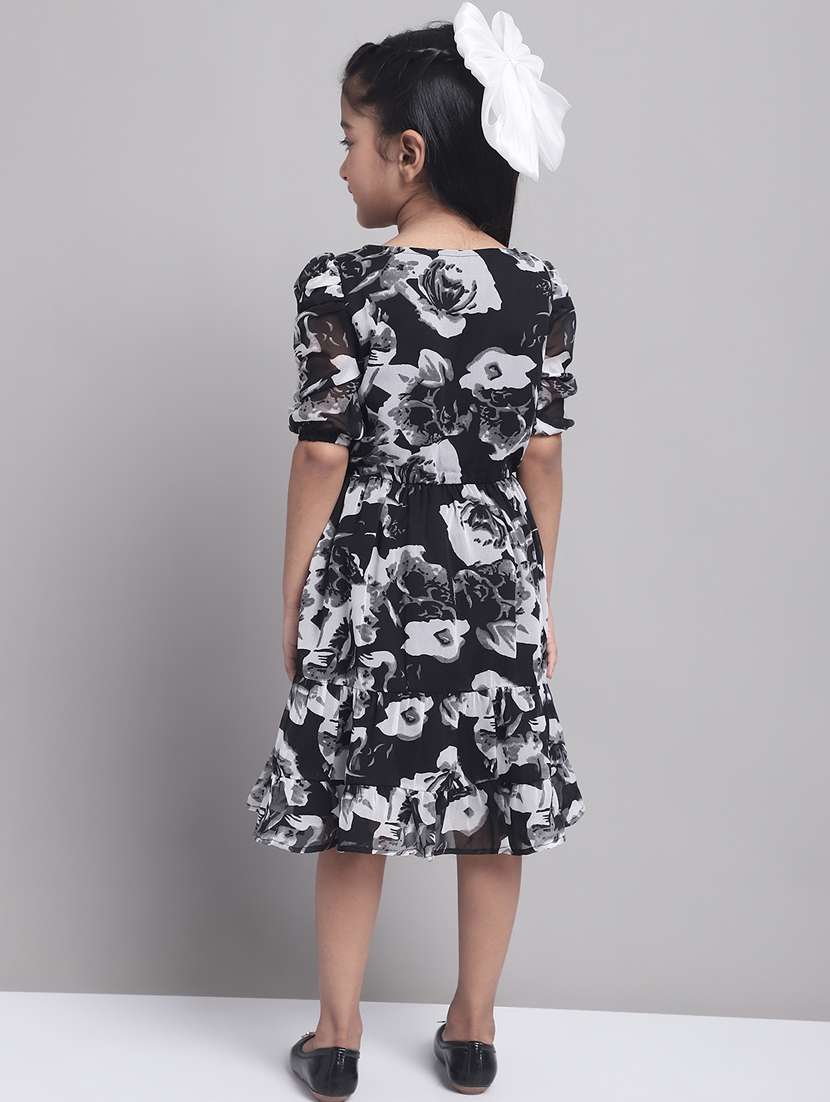 girls round neck three quarter sleeves frock - 20396829 -  Standard Image - 3