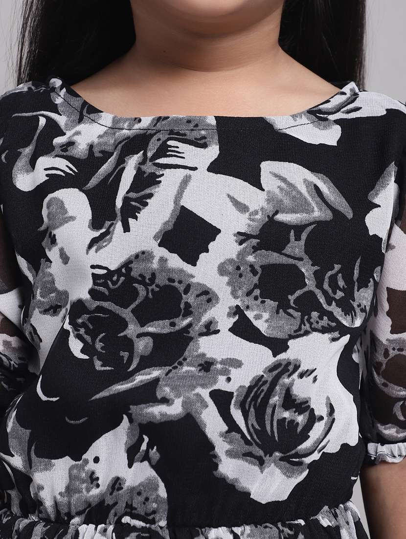 girls round neck three quarter sleeves frock - 20396829 -  Standard Image - 5