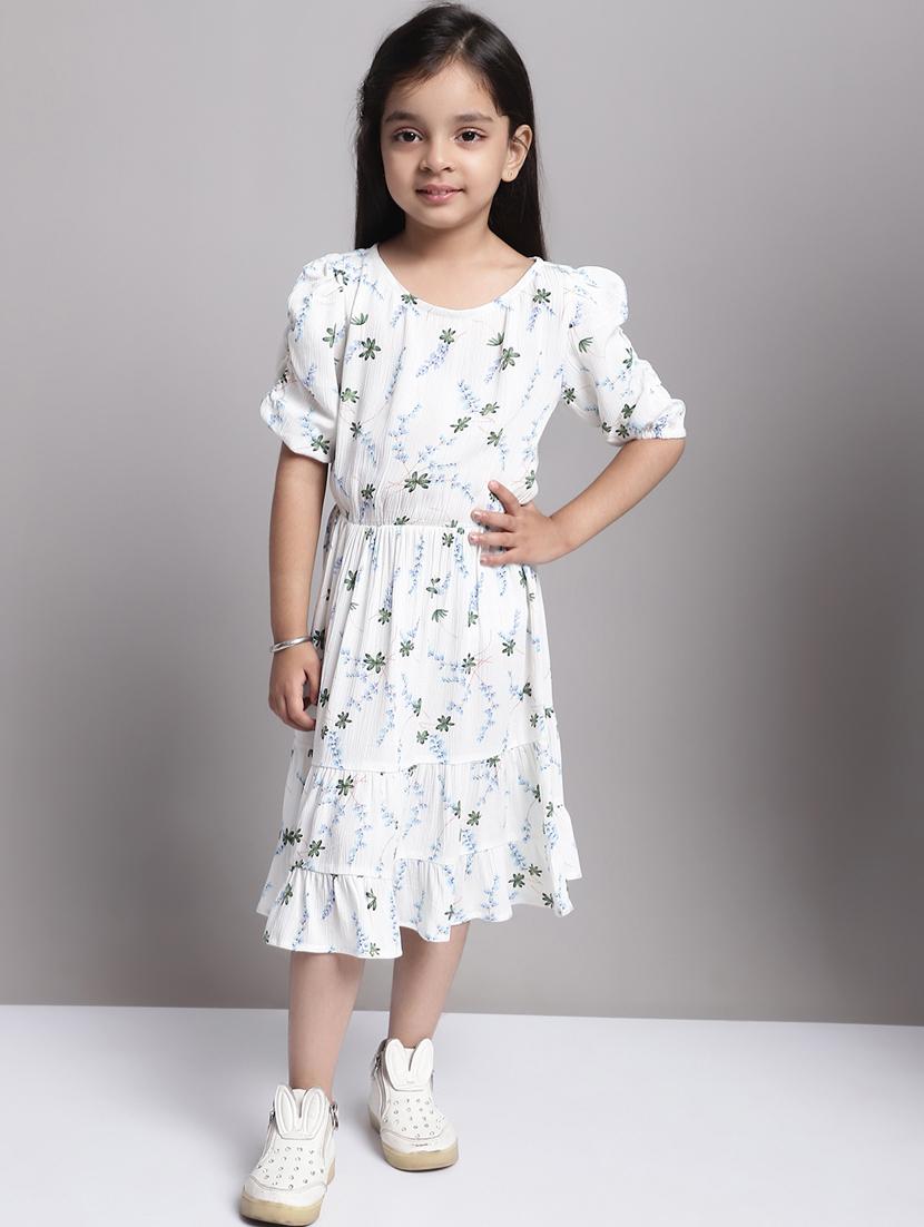 girls round neck short sleeves frock