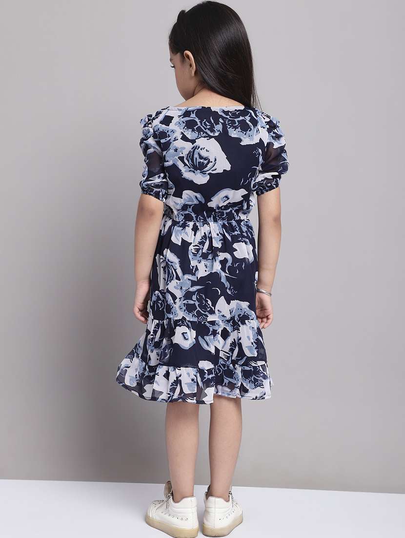 girls round neck puff sleeve frock - 20396831 -  Standard Image - 3