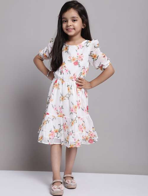 girls round neck short sleeves frock - 20396832 -  Standard Image - 0