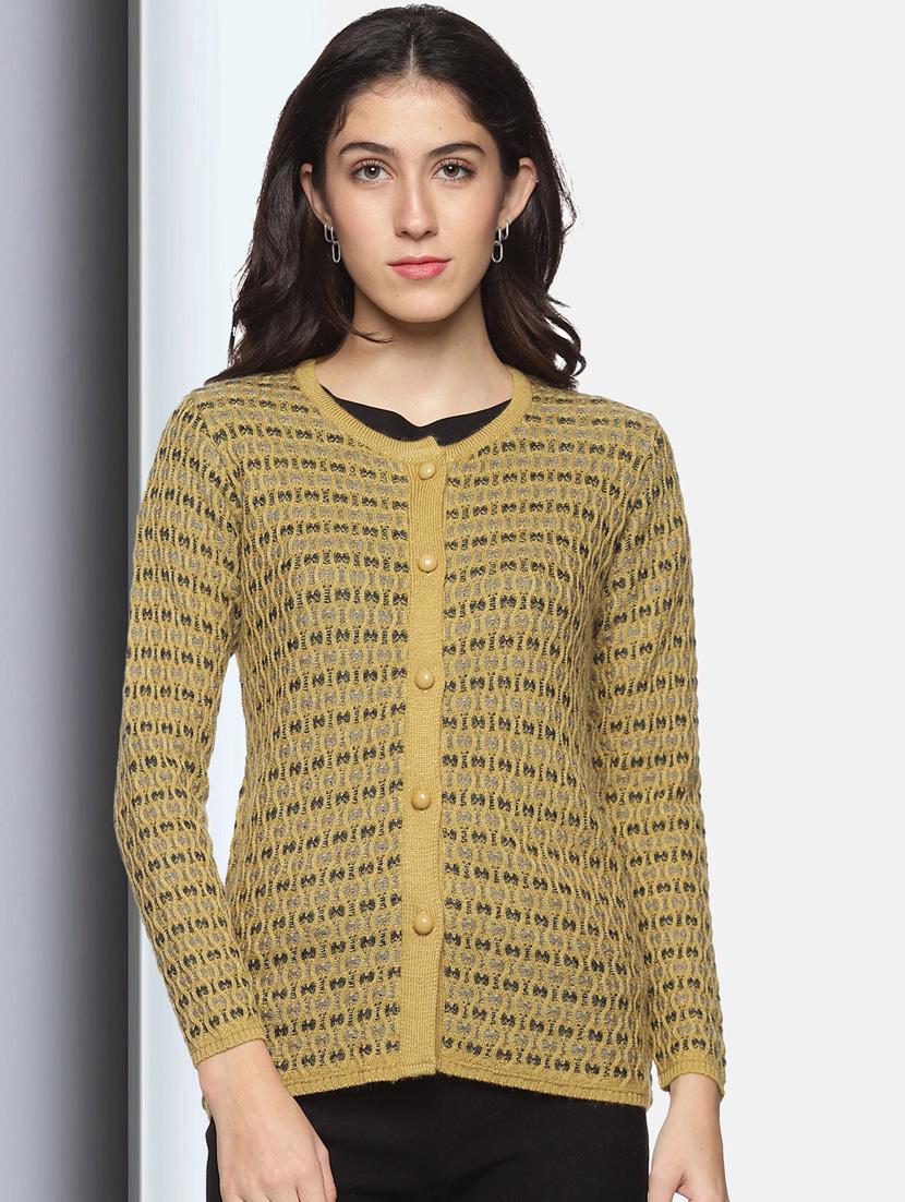 women beige wool blend cardigan - 20396838 - Standard Image - 3