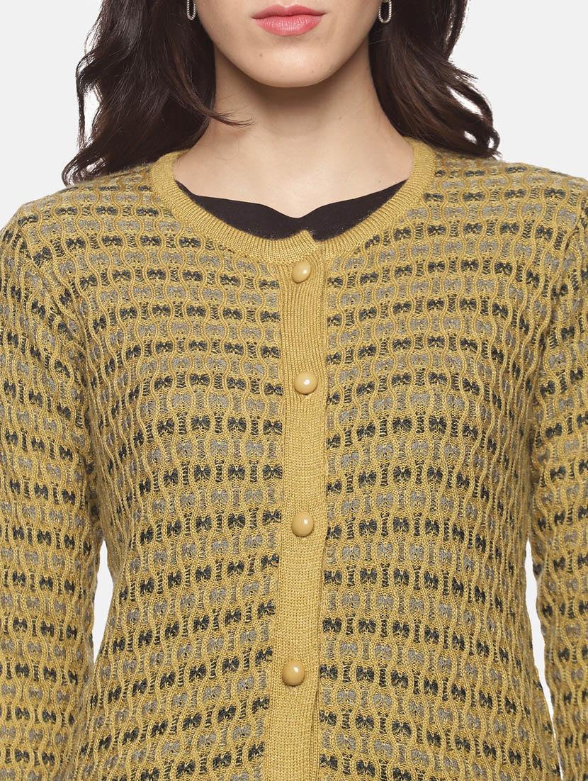 women beige wool blend cardigan - 20396838 - Standard Image - 5