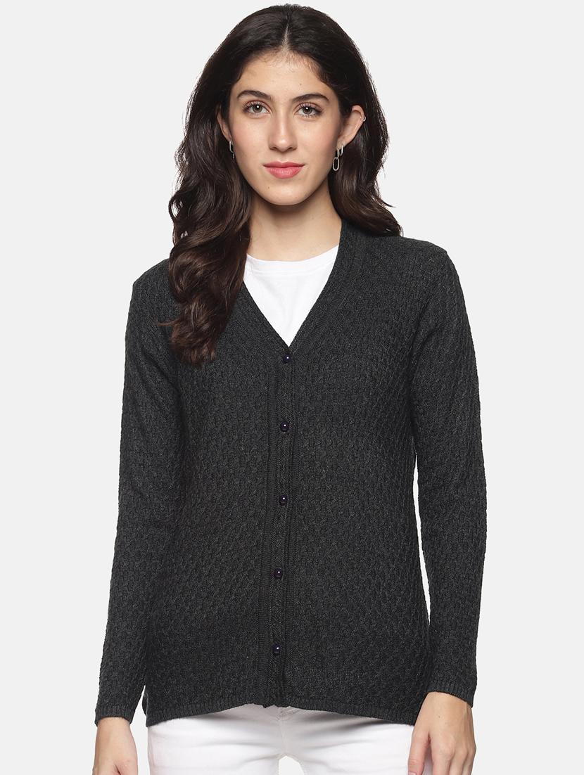 women grey wool blend cardigan - 20396858 - Zoom Image - 0