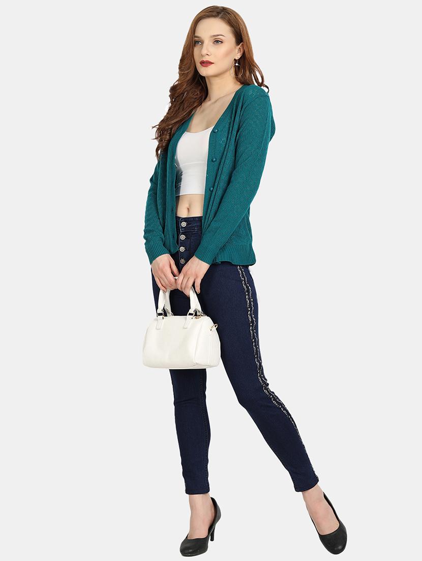 women green wool blend cardigan - 20397028 - Standard Image - 3