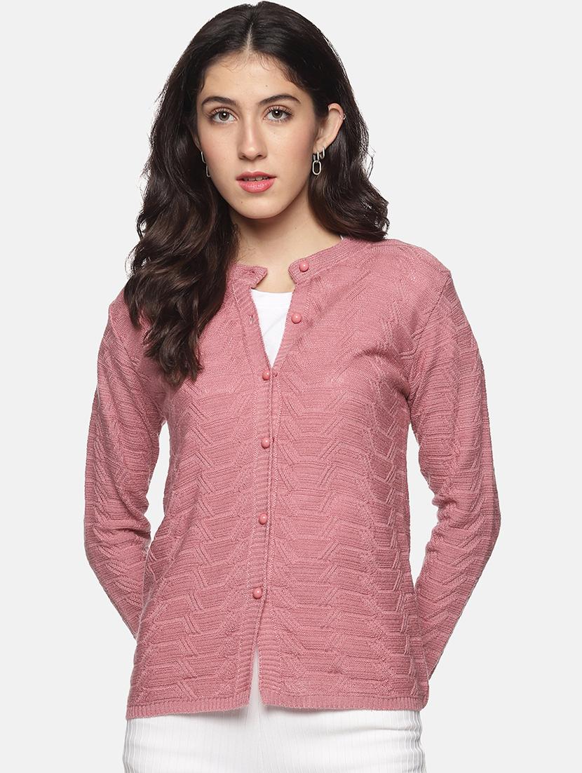 women pink wool blend cardigan - 20397123 - Zoom Image - 0