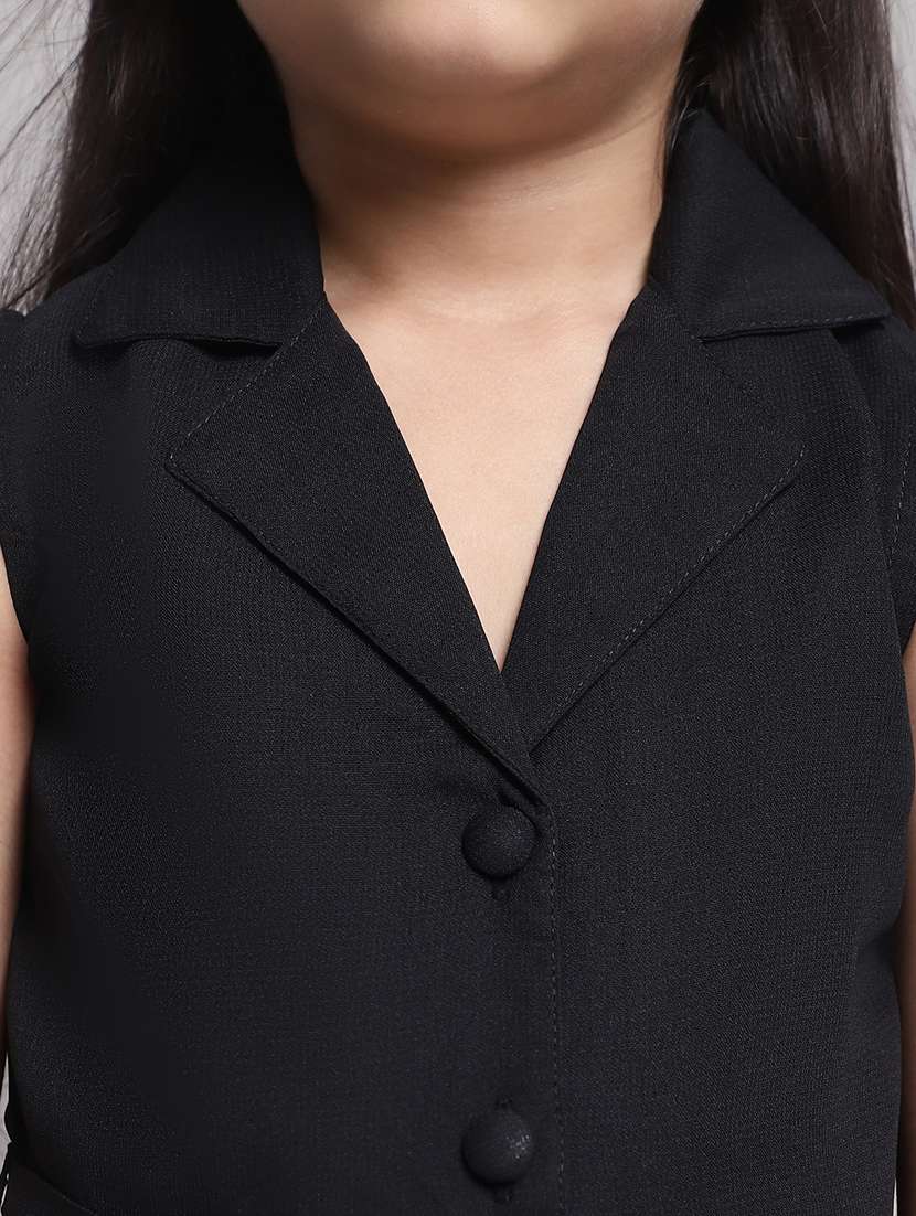 girls lapel neck sleeveless frock - 20397151 -  Standard Image - 5