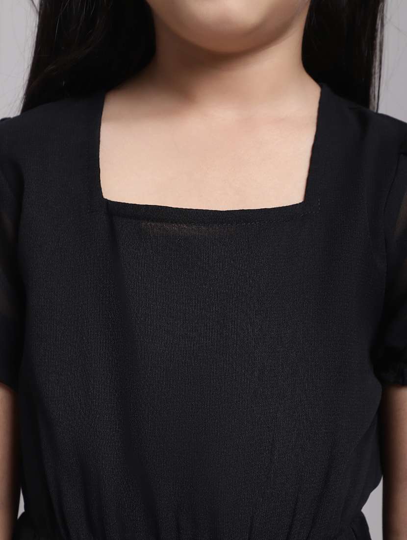 girls square neck puff sleeve frock - 20397159 -  Standard Image - 5