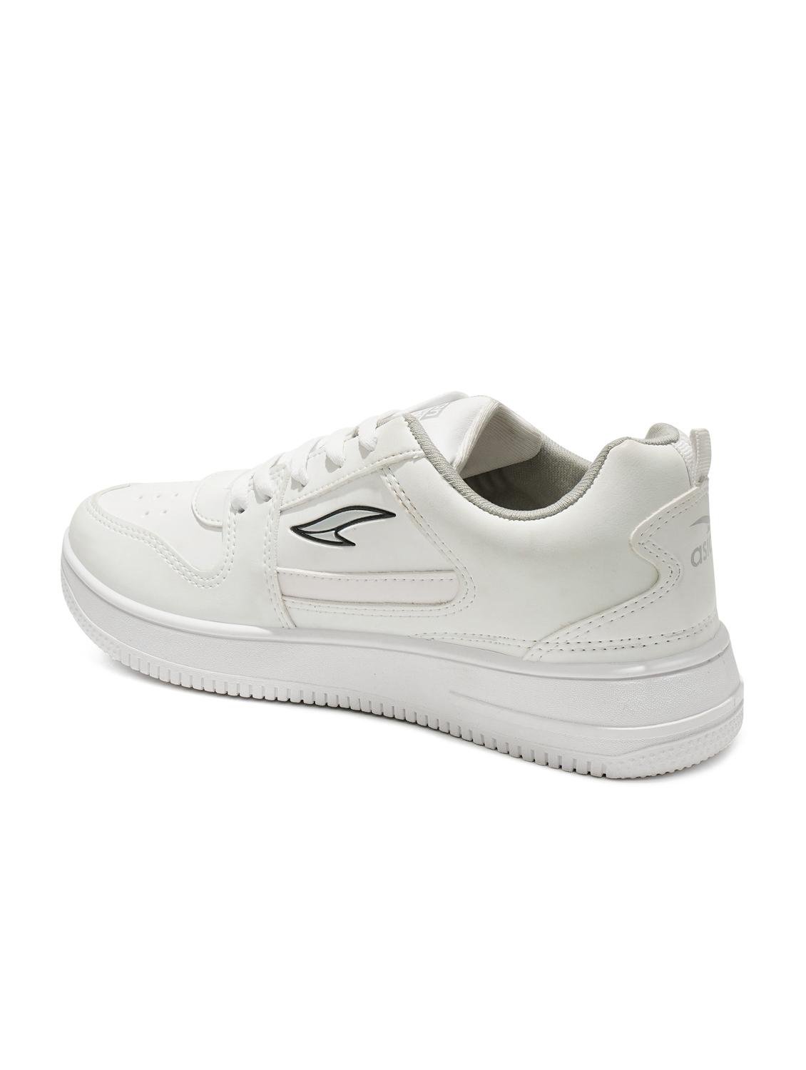 white synthetic lace up sneakers - 20397171 - Standard Image - 3