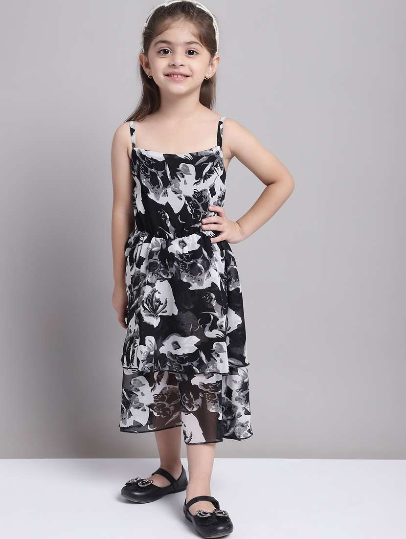 girls shoulder strap sleeveless frock