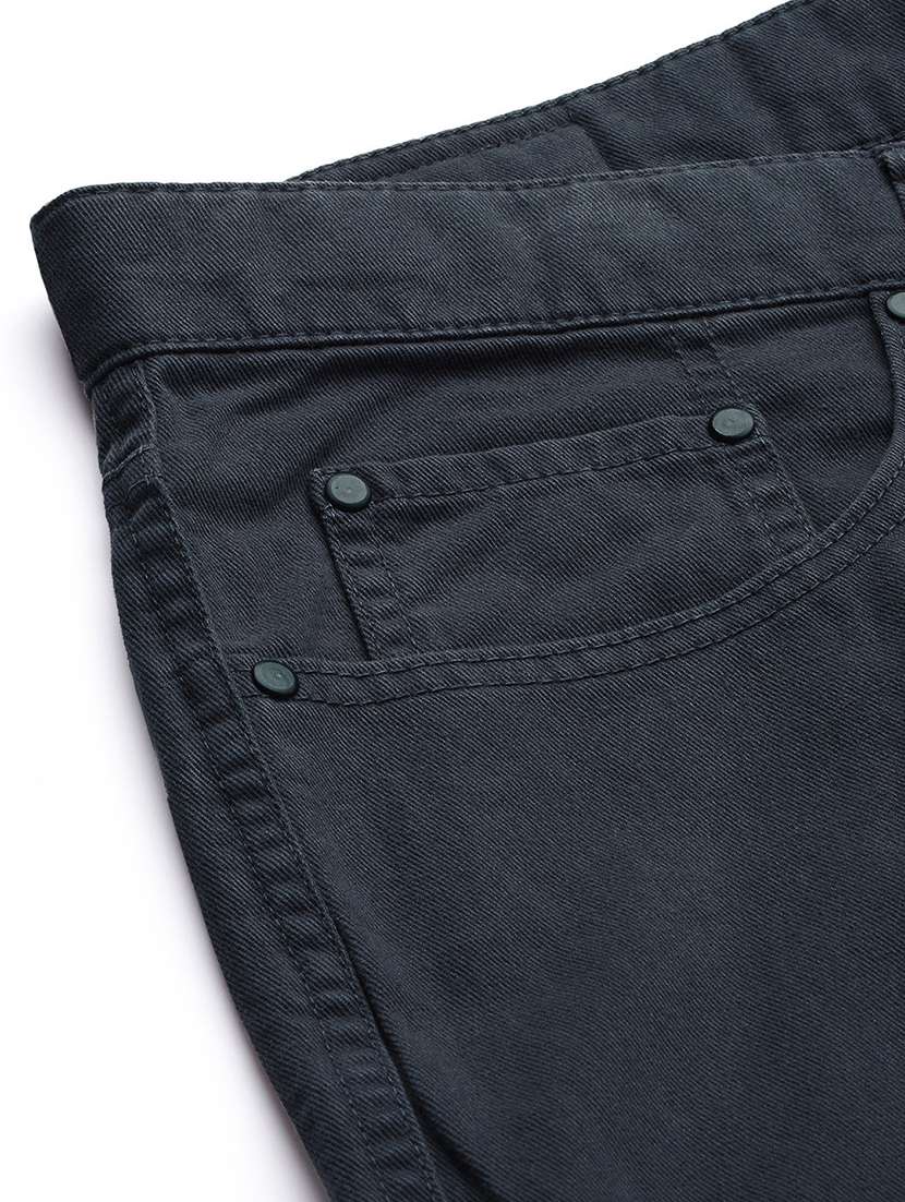 men solid charcoal cotton cargos casual trouser - 20397326 -  Standard Image - 5