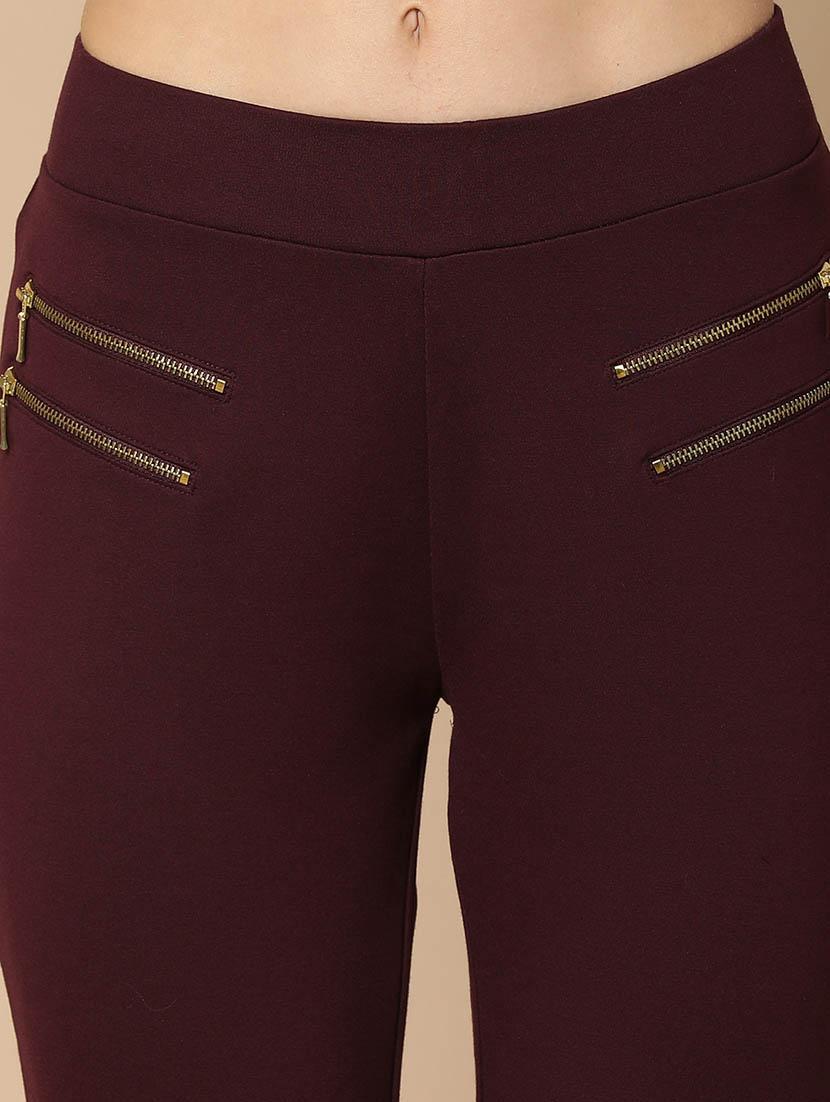 maroon cotton jeggings - 20397375 - Standard Image - 5