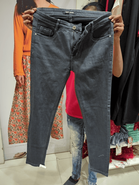 grey cotton blend jeans - 20397427 -  Standard Image - 0