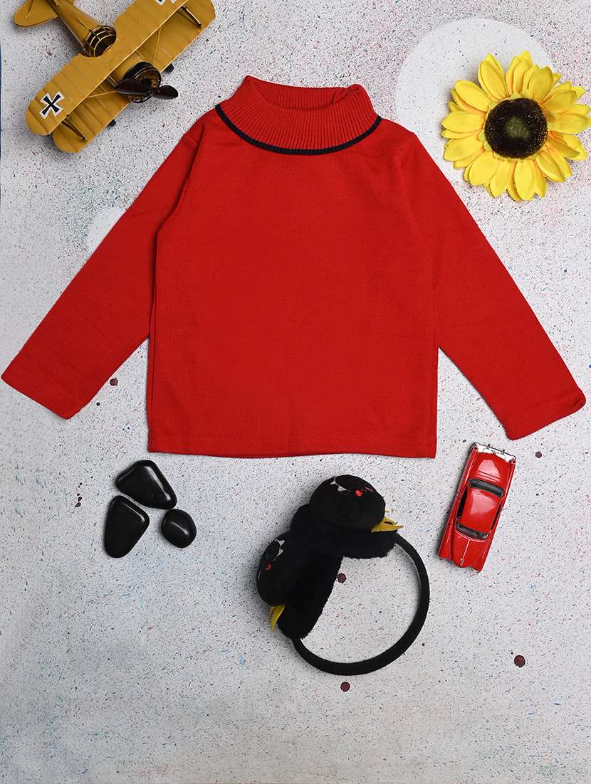 red acrylic chest print sweatshirt