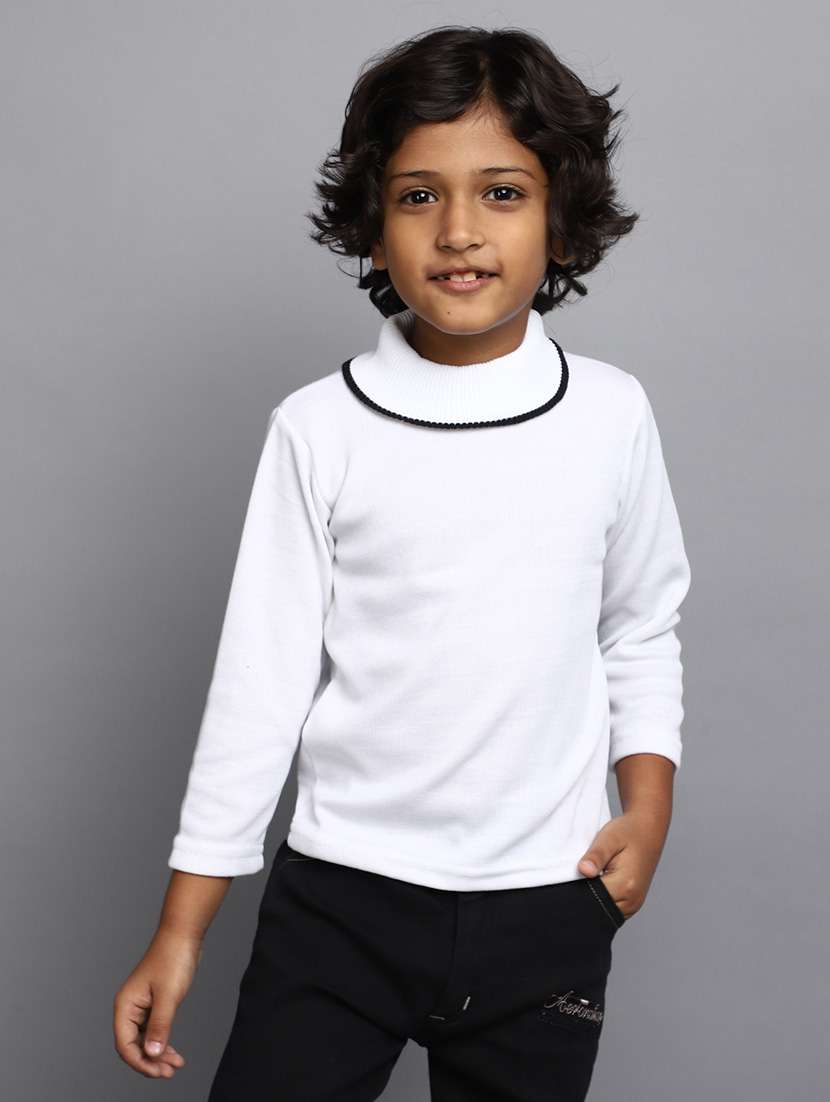 white acrylic chest print sweatshirt