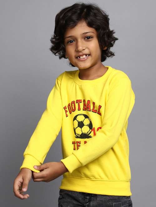 yellow cotton chest print sweatshirt - 20400256 - Standard Image - 0